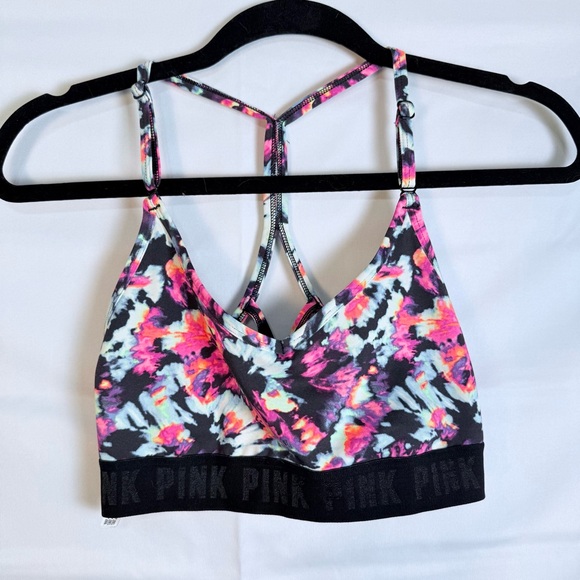 Victoria's Secret Other - Victoria's Secret Black and Pink Patterned Sports Bra